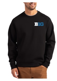 Cutter and Buck Big Ten Mens Black Roam Long Sleeve Crew Sweatshirt