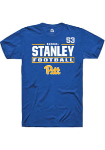 Kendall Stanley Pitt Panthers Blue Football NIL Stacked Box Short Sleeve Player T Shirt