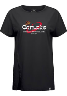 Levelwear Vancouver Canucks Womens Black Influx Orbital Short Sleeve T-Shirt
