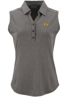 Cutter and Buck Pitt Panthers Womens Black Forge Eco Polo Shirt