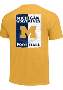 Michigan Wolverines Yellow Football Sign Short Sleeve T Shirt