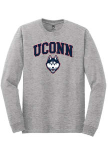 Summit Sportswear UConn Huskies Grey Arch Logo Long Sleeve T Shirt