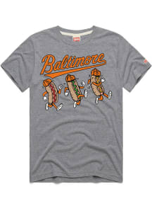 Homage Baltimore Orioles Grey Hot Dog Race Short Sleeve Fashion T Shirt