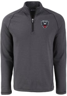 Cutter and Buck DC United Mens Black Pehastin Long Sleeve Qtr Zip Pullover
