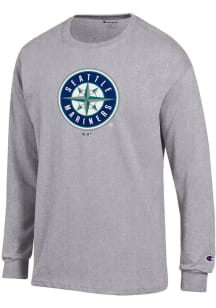 Champion Seattle Mariners Grey Jersey Long Sleeve T Shirt