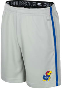 Colosseum Kansas Jayhawks Youth Grey Heather Ice Hockey Shorts