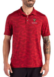 Cutter and Buck Harvard Crimson Mens Crimson Camo Print Short Sleeve Polo