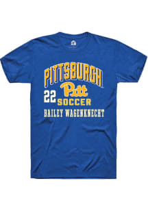 Bailey Wagenknecht Pitt Panthers Blue NIL Arch Logo Short Sleeve Player T Shirt