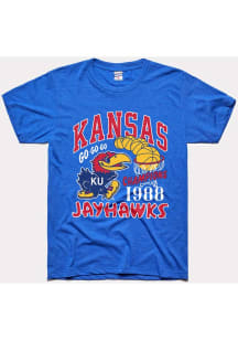 Charlie Hustle Kansas Jayhawks Blue 1988 Champions Short Sleeve Fashion T Shirt