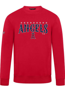 Levelwear Los Angeles Angels Mens Red Zane Snowflakes Long Sleeve Crew Sweatshirt