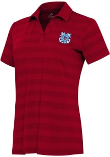 Antigua Coast Guard Womens Red Tunnel Short Sleeve Polo Shirt