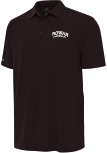 Antigua Rowan University Mens Brown Primary Logo Short Sleeve Polo