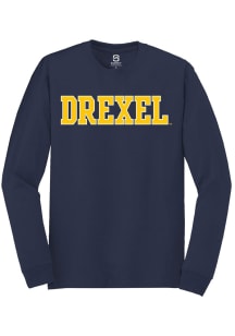 Summit Sportswear Drexel Dragons Navy Blue Straight Block Long Sleeve T Shirt