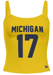 Hype and Vice Michigan Wolverines Womens Gold Playmaker Tank Top