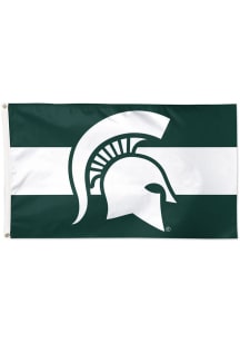 Michigan State Spartans Stripe 3x5 Silk Screen Grommet Flag - Green