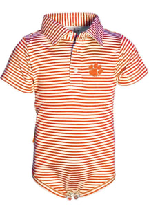 Clemson Tigers Baby Orange Carson Short Sleeve One Piece Polo