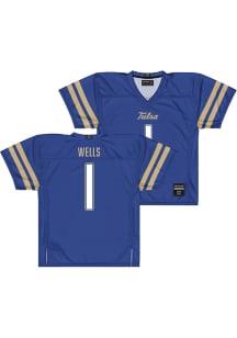 David Wells  Campus Ink Tulsa Golden Hurricane Blue NIL Football Jersey