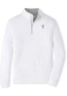 Peter Millar UConn Huskies Mens White Perth Gold Jonathan Long Sleeve Qtr Zip Pullover