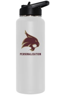 Texas State Bobcats Personalized 34oz Quencher Stainless Steel Bottle - White