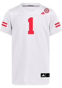 Adidas Nebraska Cornhuskers Youth White Replica No 1 Football Jersey