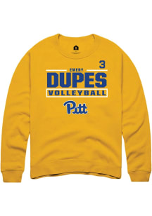 Emery Dupes Pitt Panthers Mens Gold NIL Stacked Box Player Crew