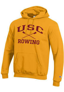 Champion USC Trojans Mens Gold Rowing Icon Powerblend Long Sleeve Hoodie
