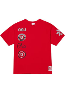 Mitchell and Ness Ohio State Buckeyes Red Double Clutch Short Sleeve Fashion T Shirt