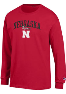 Champion Nebraska Cornhuskers Red Mom Script Jersey Long Sleeve T Shirt