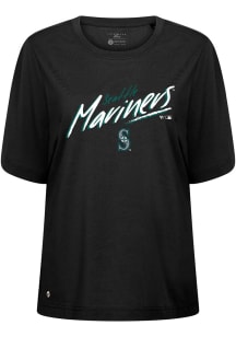 Levelwear Seattle Mariners Womens Black Bloom Sizzle Short Sleeve T-Shirt
