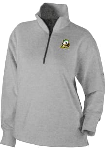 Columbia Oregon Ducks Womens Grey Heat Seal Omni Wick Birchwood Hills Qtr Zip