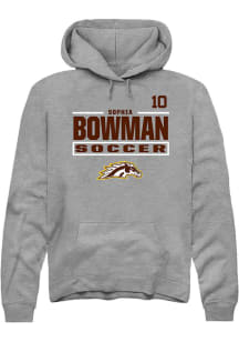 Sophia Bowman Western Michigan Broncos Mens Grey NIL Stacked Box Player Hood