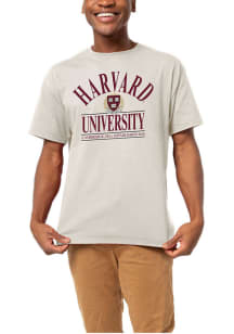 League Harvard Crimson Cream HARVARD ARCH SHEILD UNIVERSITY CAMBRIDGE MA 1636 Short Sleeve T Shirt