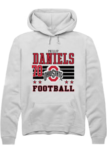 Phillip Daniels Ohio State Buckeyes Mens White Football NIL Striped Player Hood