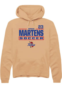 Jordan Martens Tulsa Golden Hurricane Mens Gold NIL Stacked Box Player Hood
