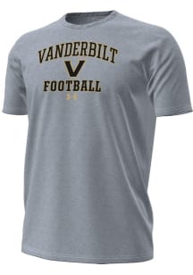 Under Armour Vanderbilt Commodores Grey Football Football Performance Short Sleeve T Shirt