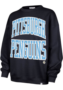 47 Pittsburgh Penguins Womens Navy Blue Smoke Stack Crew Sweatshirt