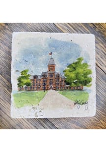 Ohio State Buckeyes University Hall Polly 4x4 Stone Coaster - White