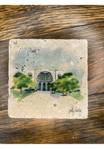 Ohio State Buckeyes Horseshoe Stadium 4x4 Stone Coaster - White