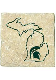 Michigan State Spartans State of Michigan 4x4 Coaster - Green