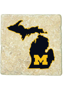 Michigan Wolverines State of Michigan 4x4 Coaster - Gold