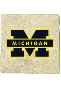 Michigan Wolverines Logo 4x4 Coaster - Gold