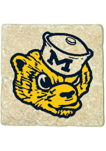 Michigan Wolverines Vault 4x4 Coaster - Gold