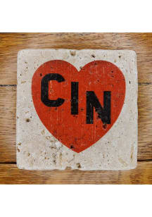 Cincinnati Heart Coaster - Black