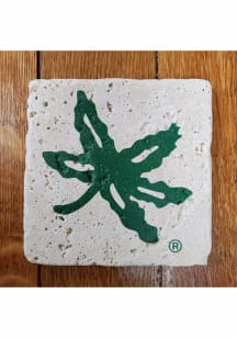 Ohio State Buckeyes Buckeye Leaf 4x4 Coaster - Green