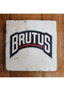 Ohio State Buckeyes Brutus Text 4x4 Coaster - Black