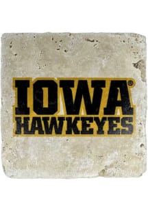 Iowa Hawkeyes Stacked Text 4x4 Coaster - Black