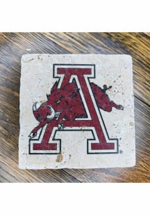 Arkansas Razorbacks Razorback thru A 4x4 Stone Coaster - Red