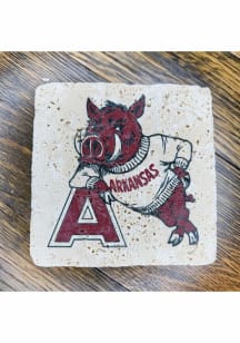 Arkansas Razorbacks Razorback Leaning on A 4x4 Stone Coaster - Red