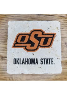 Oklahoma State Cowboys Primary Logo Wordmark 4x4 Stone Coaster - Orange