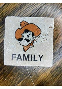 Oklahoma State Cowboys Pete Head Family 4x4 Stone Coaster - Orange